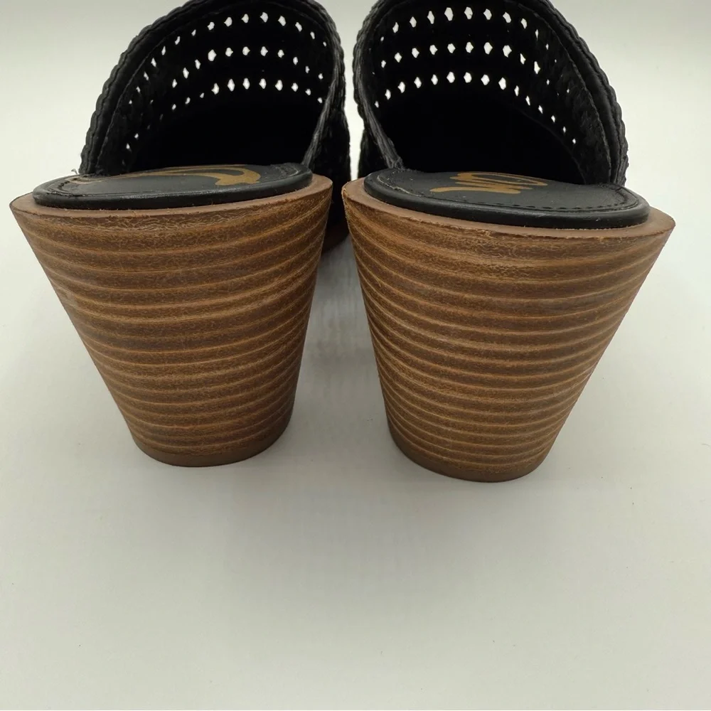 Sam Edelman Lilliana Black Woven Pointed Toe Mules Heels Size 8 Elegant - Picture 16 of 16